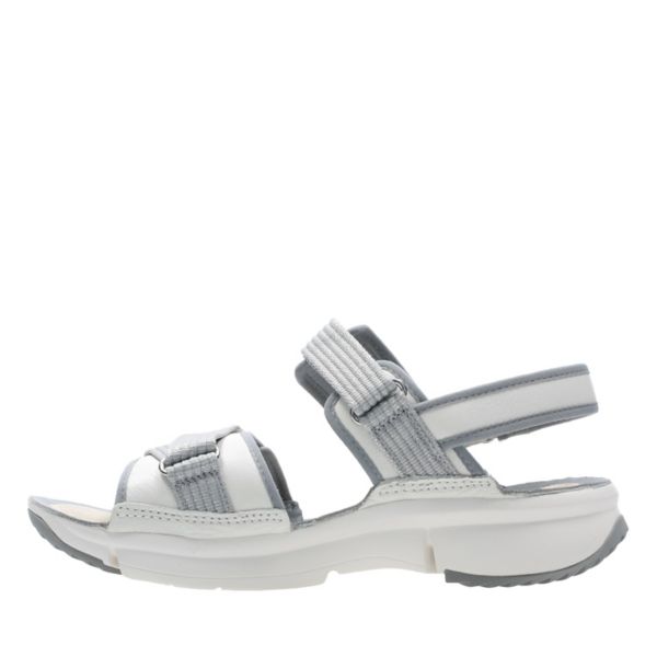 Clarks Womens Tri Walk Sandals White | CA-6094285